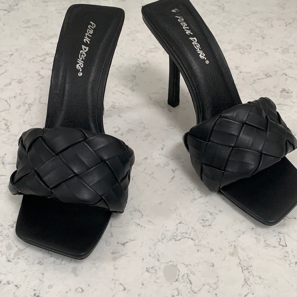 PUBLIC desire woven mules, black size 6